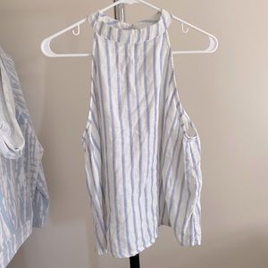 One <3 Clothing high neck vertical striped halter